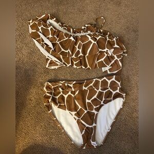 Janie and Jack Brown and White Bikini Set 12